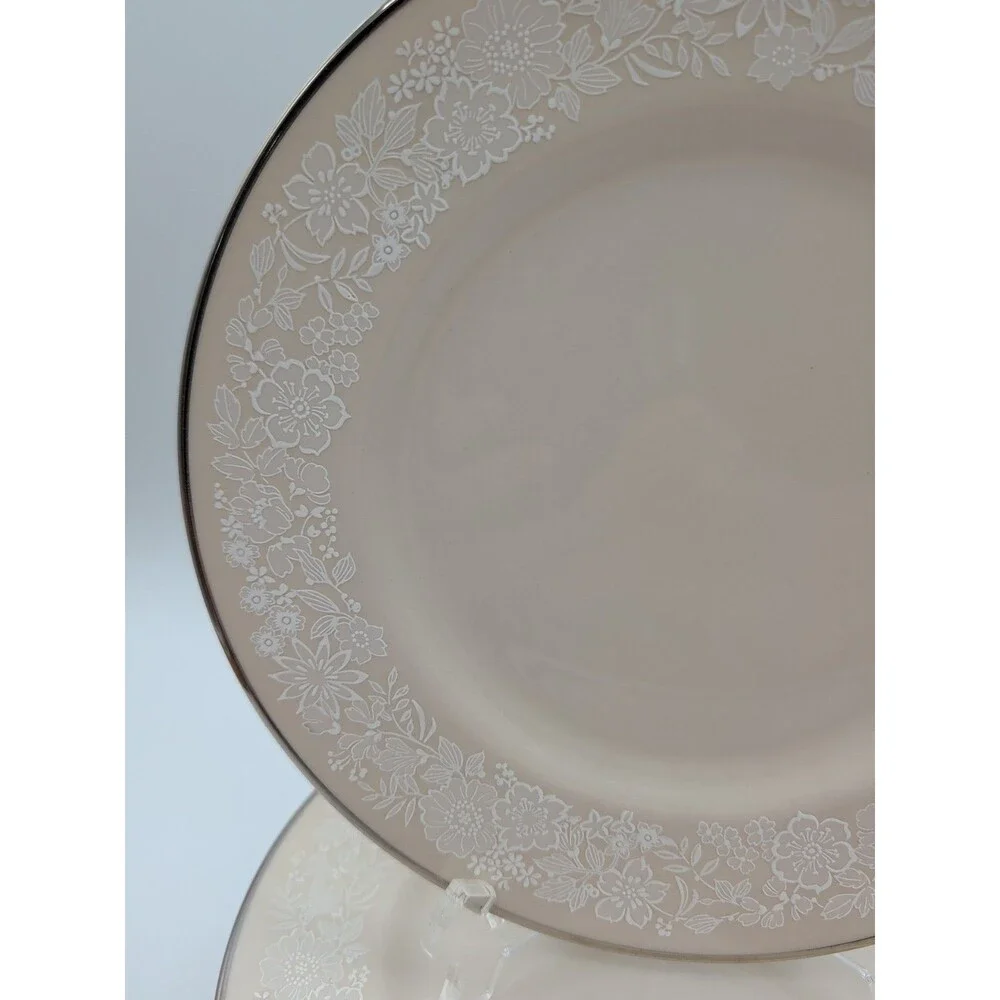 Gorham Bridal Bouquet Salad Plates Set Of 7 Ivory White Silver USA